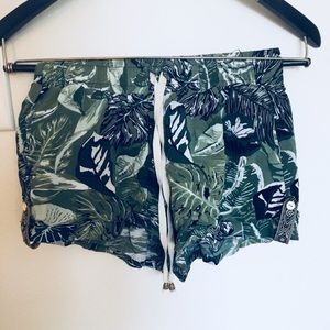 Tropical Palm Leaf Boho Shorts